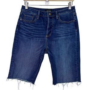 Driftwood Meg Size 28 Denim Cutoff‎ Bermuda Jean Shorts Medium Wash Button Fly